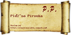 Plésa Piroska névjegykártya